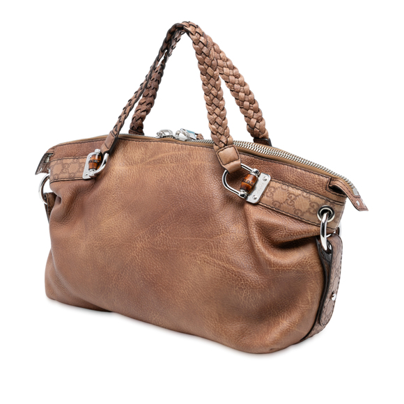 Pre-Loved Gucci Medium Leather Bamboo Bar Tote - Picture 2 of 7